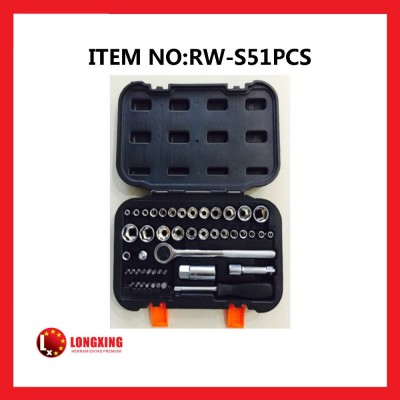 Factory Supply 51pcs (1/4"&3/8")socket wrench tool set for socket wrench set,spanner knife set